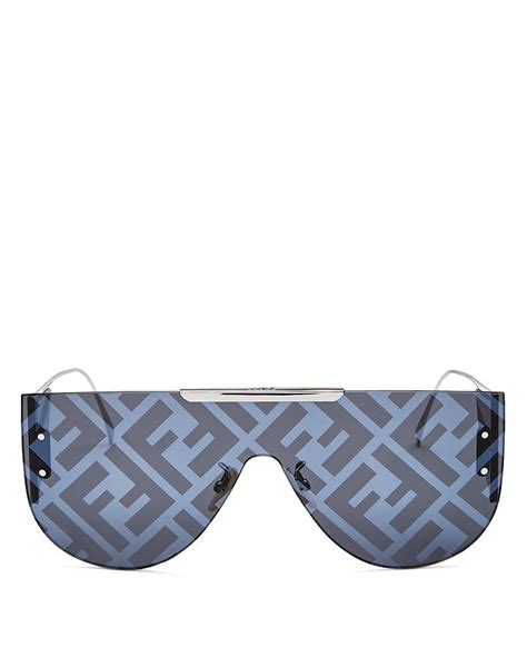 Fendi Unisex Shield Aviator Sunglasses, 99mm 